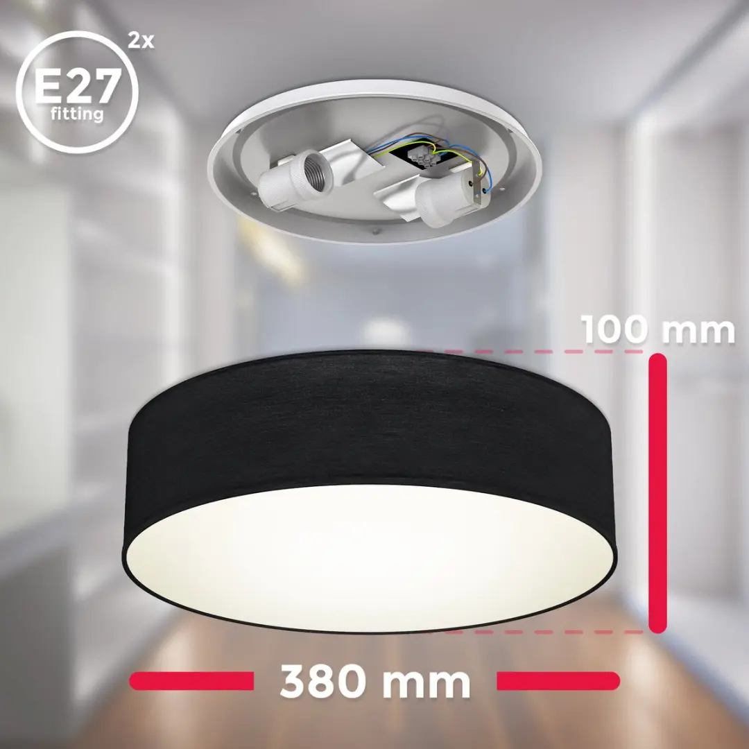 Briloner Plafondlamp Ø38cm - 2 Lichtpunten - Zwart