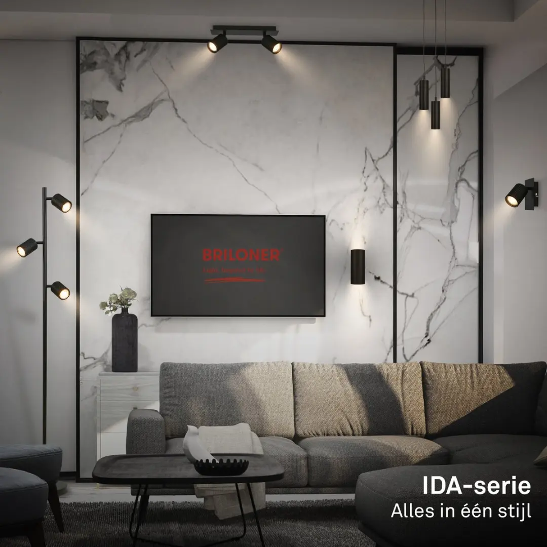 Briloner Ida Wandlamp GU10 - 9W - Zwart