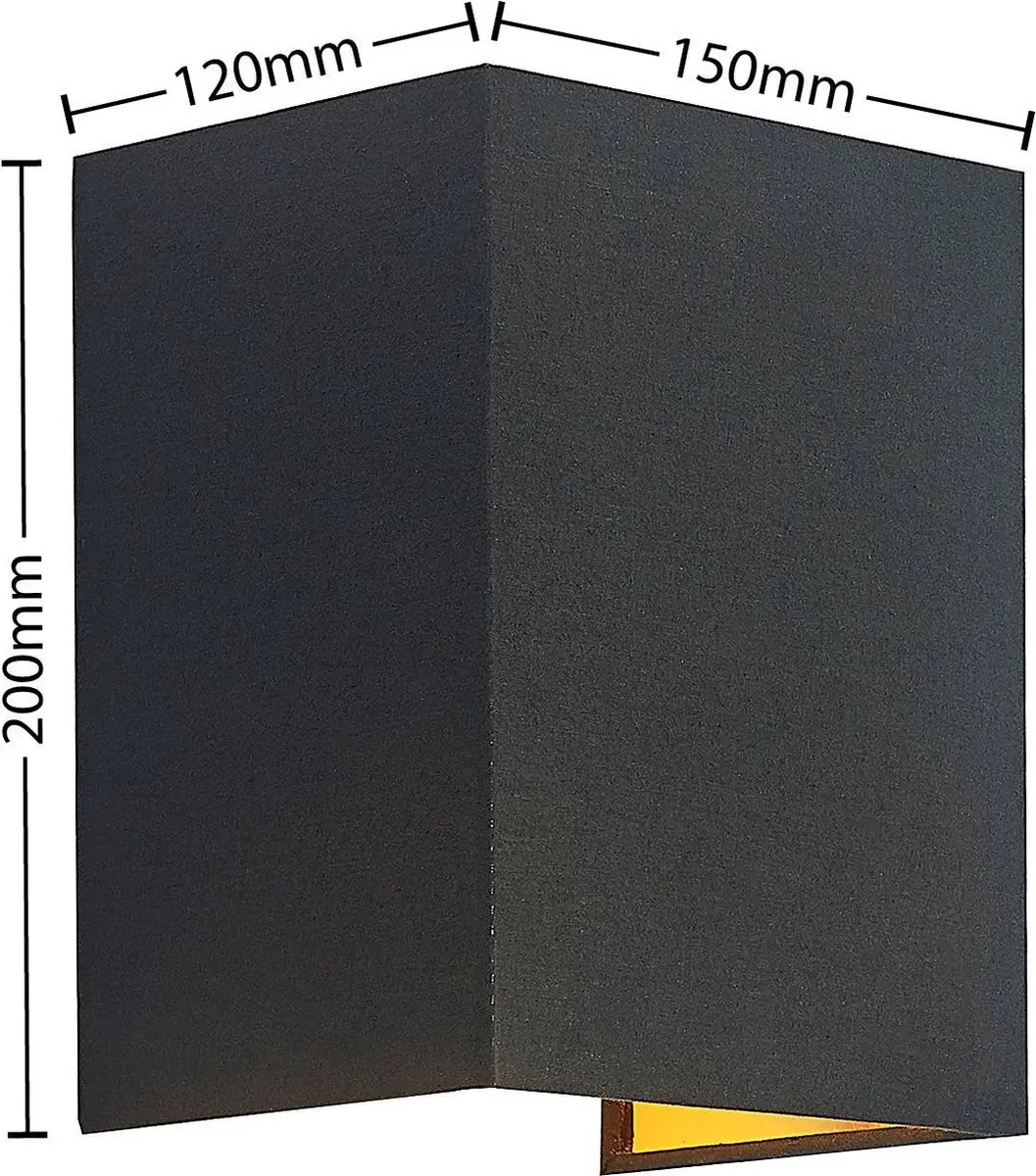 Lindby Wandlamp 1 Licht - Nikkel Satijn/Zwart/Goud