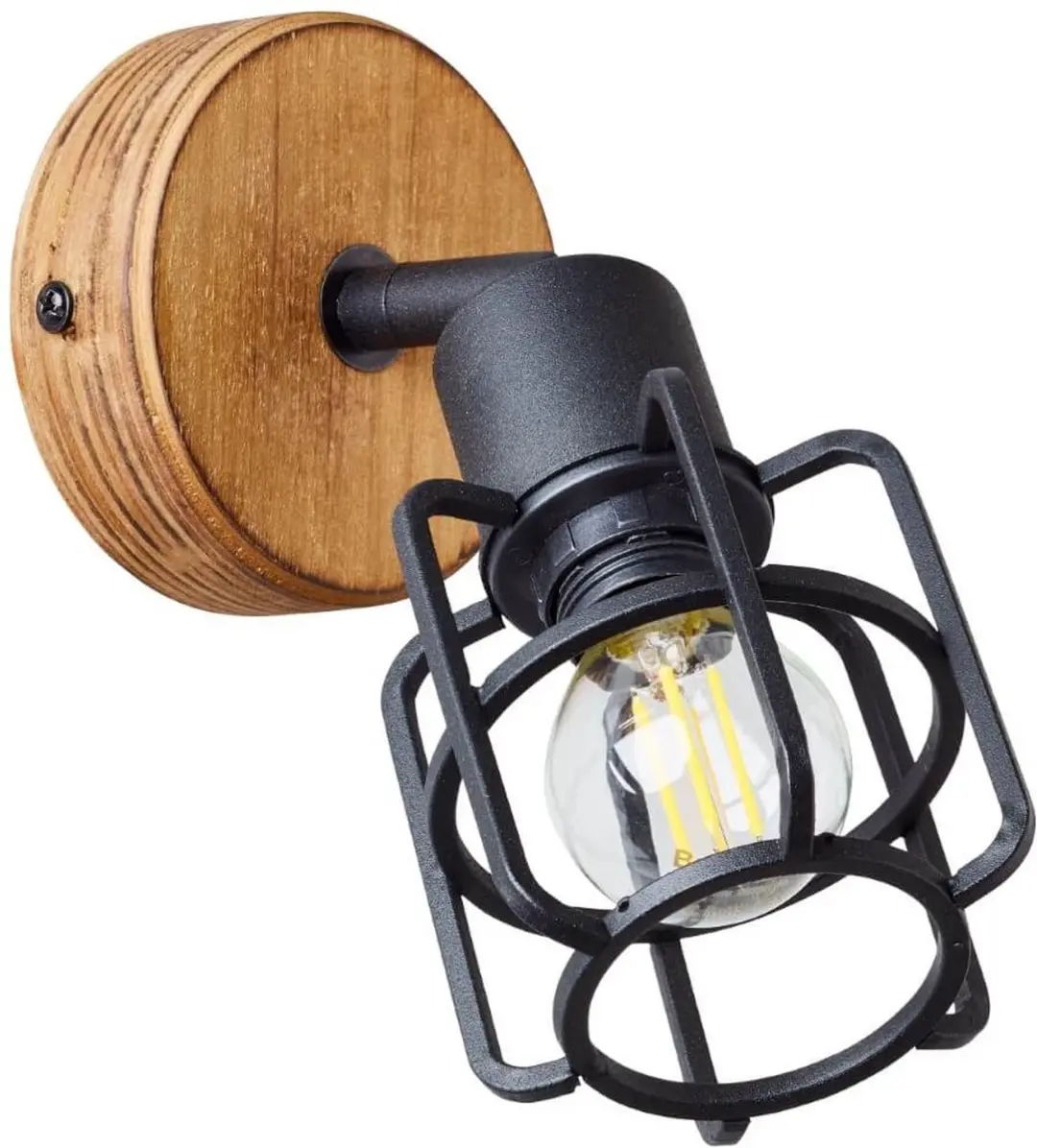 Brilliant Gwen Wand- en Plafondspot E14 - Hout/Zwart - afbeelding 6 van 6