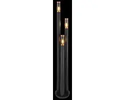 Globo Boston Vloerlamp - 3x E27 - 28cm - Zwart