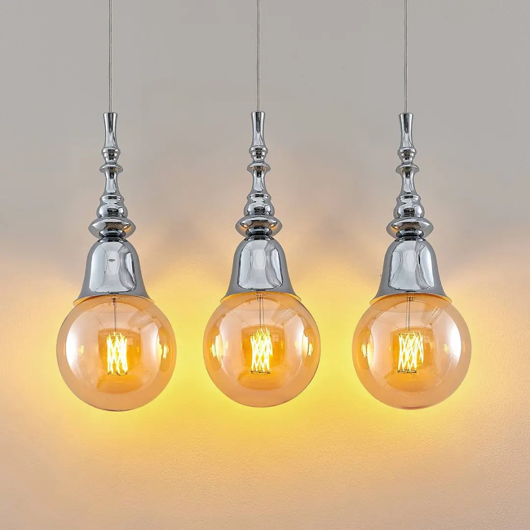 Lucande Hanglamp 3-Lichts E27 - Chroom