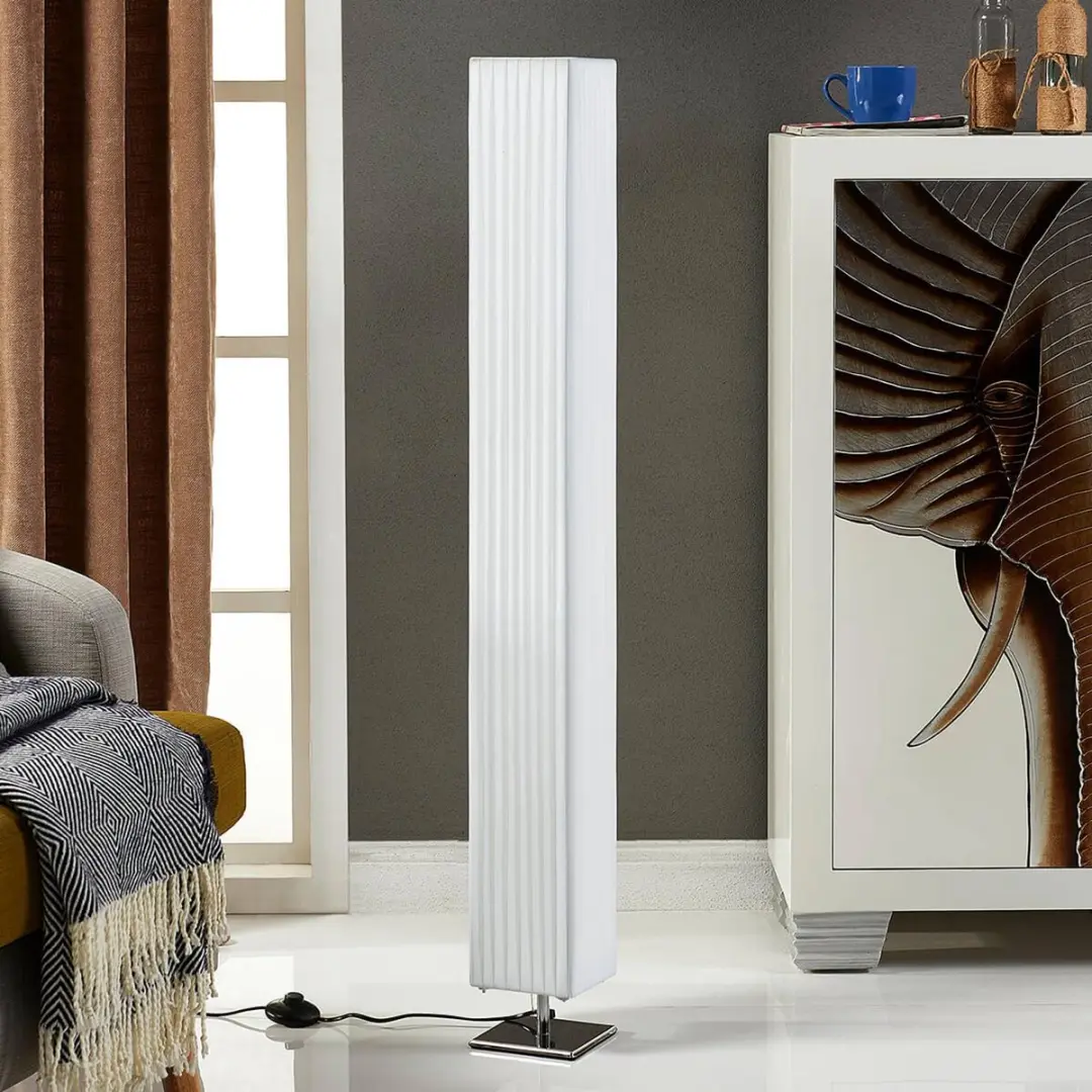 Lindby Vloerlamp 2-lichts - 120cm - Wit/Chroom