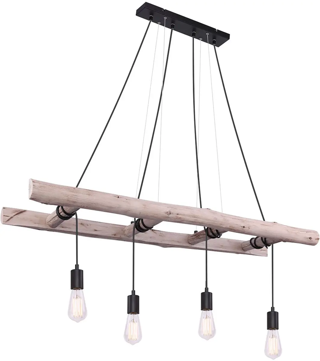 Globo Irmgard Hanglamp - 4x E27 - Naturel - afbeelding 6 van 6