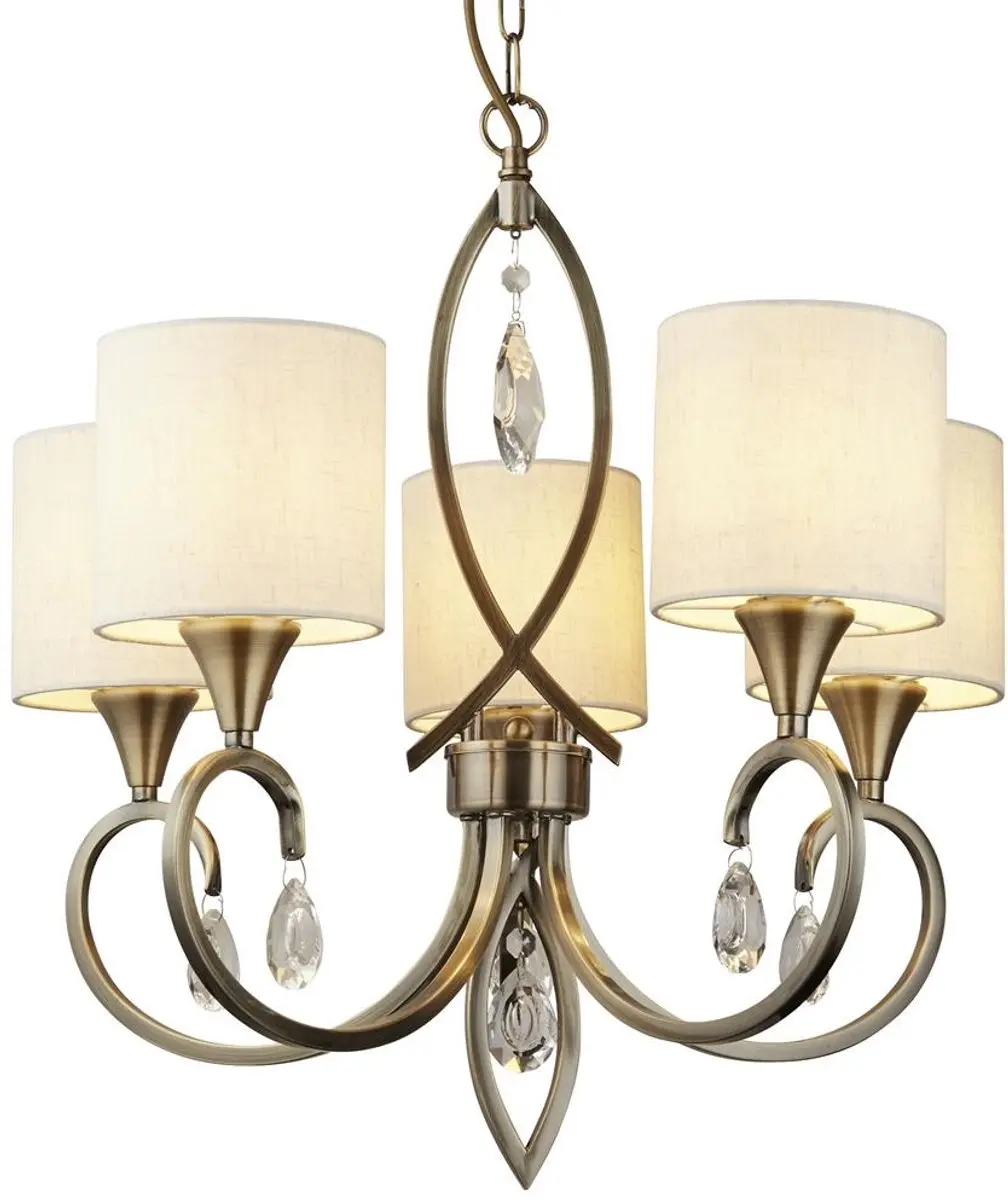 Searchlight Alberto Kroonluchter 5 Lichts - Brons