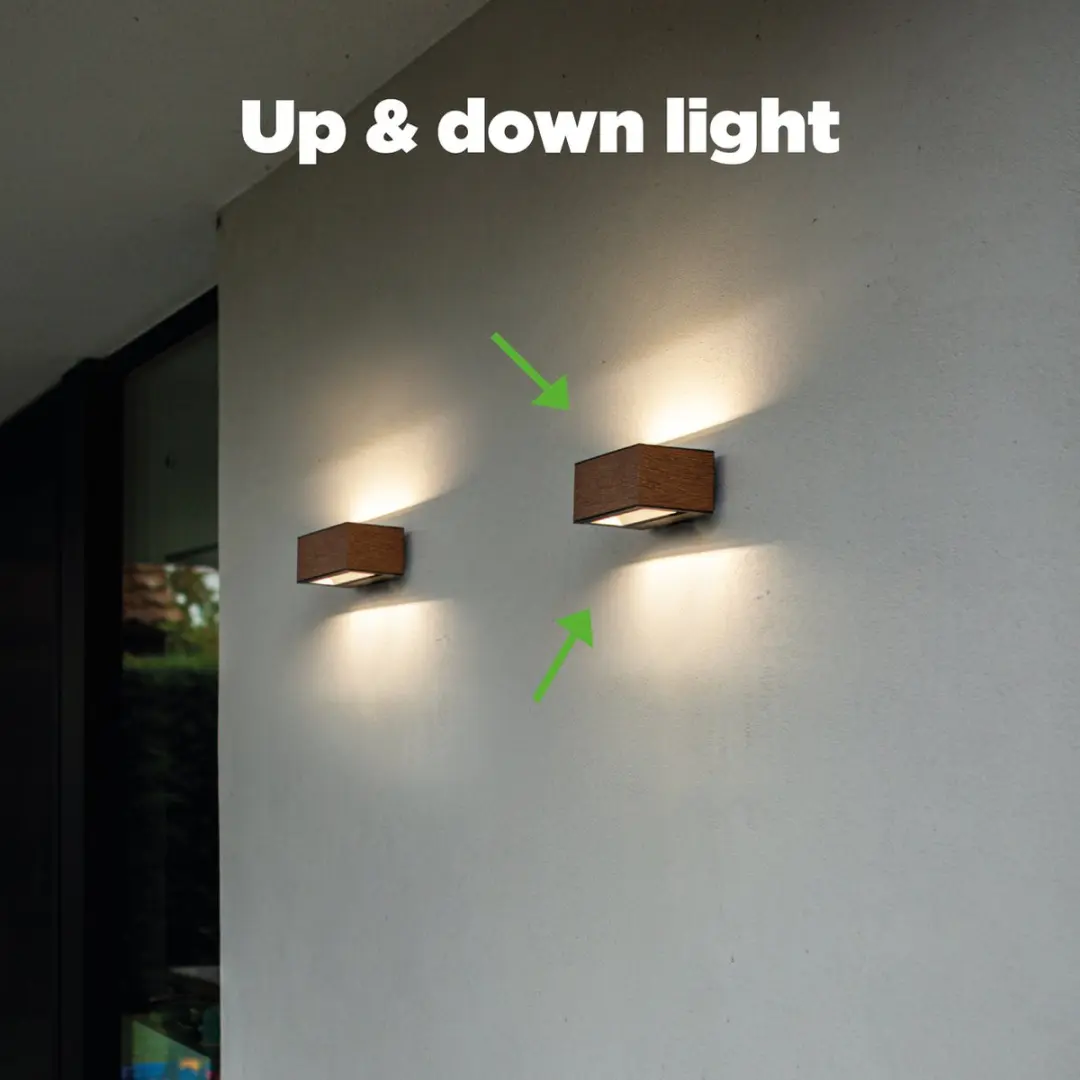 LUTEC Gemini LED Wandlamp 700Lm 4000K - Bruin