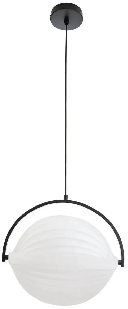 Lucande Hanglamp 1 Licht Polypropyleen 36cm - Wit/Zwart