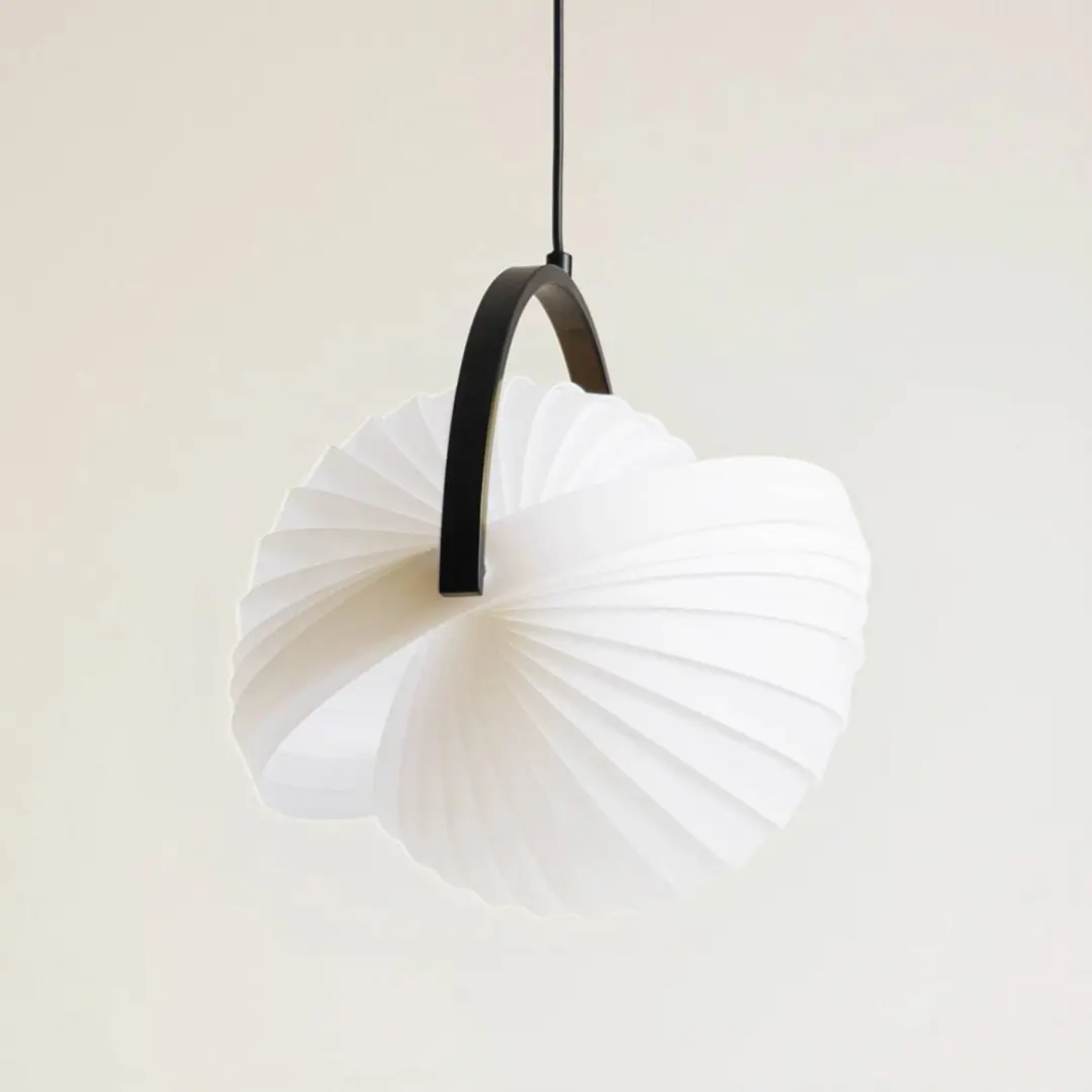 Lucande Hanglamp 1 Licht Polypropyleen 36cm - Wit/Zwart