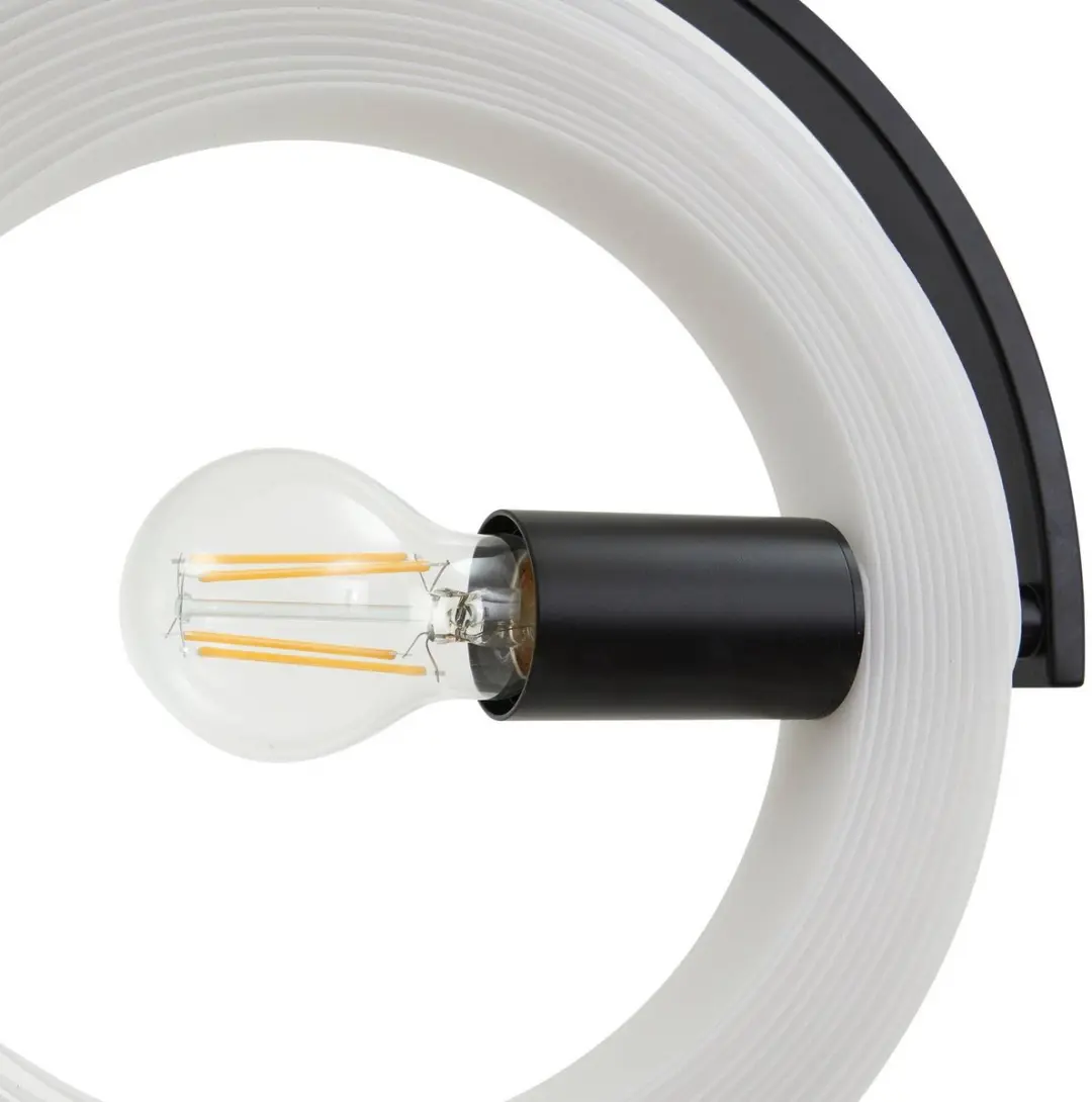 Lucande Hanglamp 1 Licht Polypropyleen 36cm - Wit/Zwart