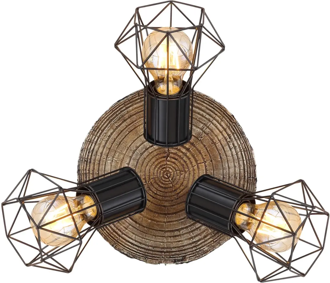 Globo Priska Opbouwspots 3x E27 78cm - Hout