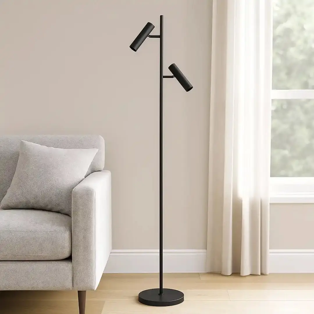 Freelight Undici Vloerlamp 2 Lichtpunten 150cm - Zwart