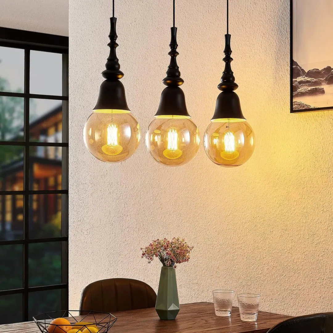 Lucande Hanglamp 3-Lichts E27 - Zwart