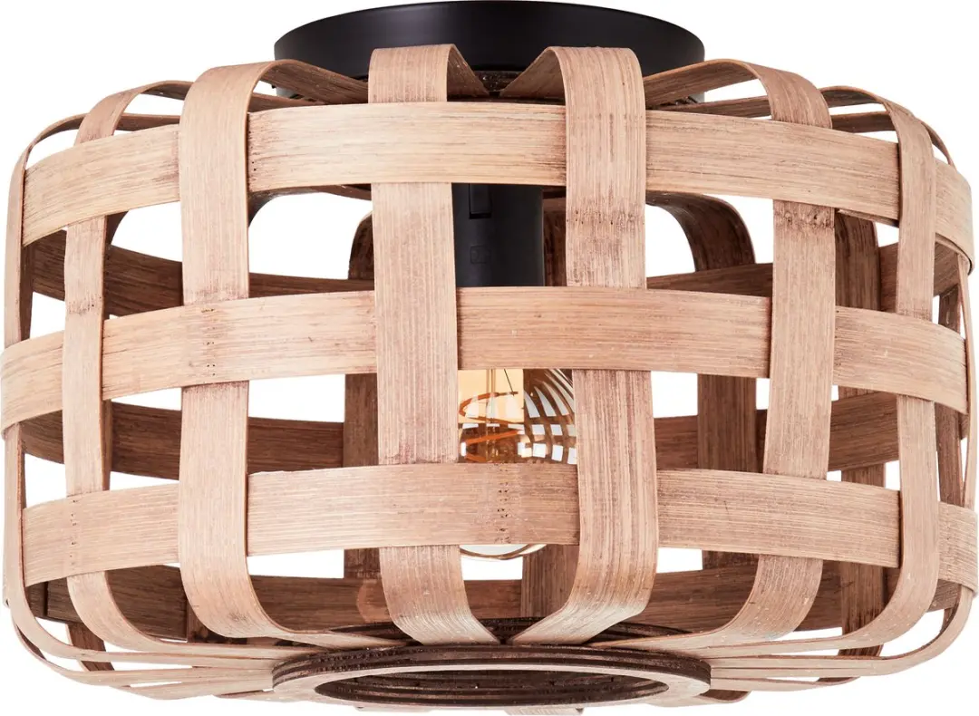 Brilliant Woodline Plafondlamp E27 - 36cm - Natuur/Zwart