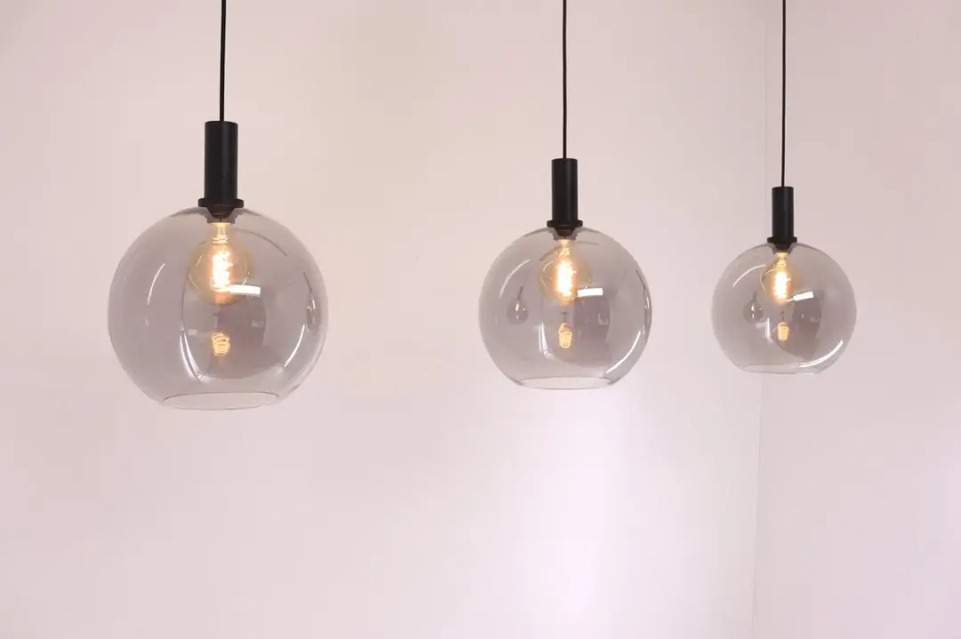 Freelight Chandra 3 Hanglamp - 120cm - Rookglas - Zwart