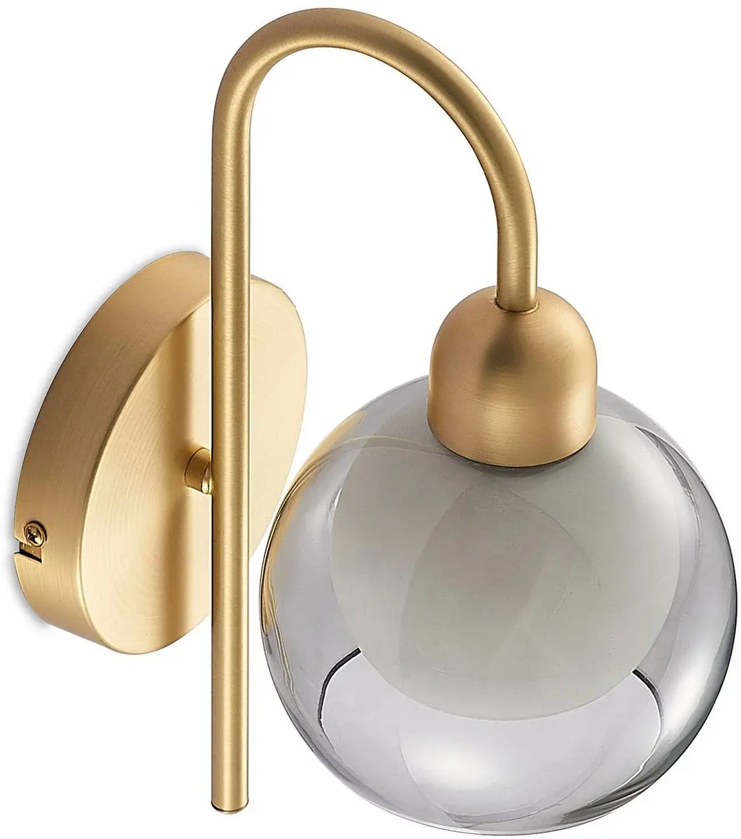Lucande Wandlamp 1 Licht 40W - Rookgrijs/Wit