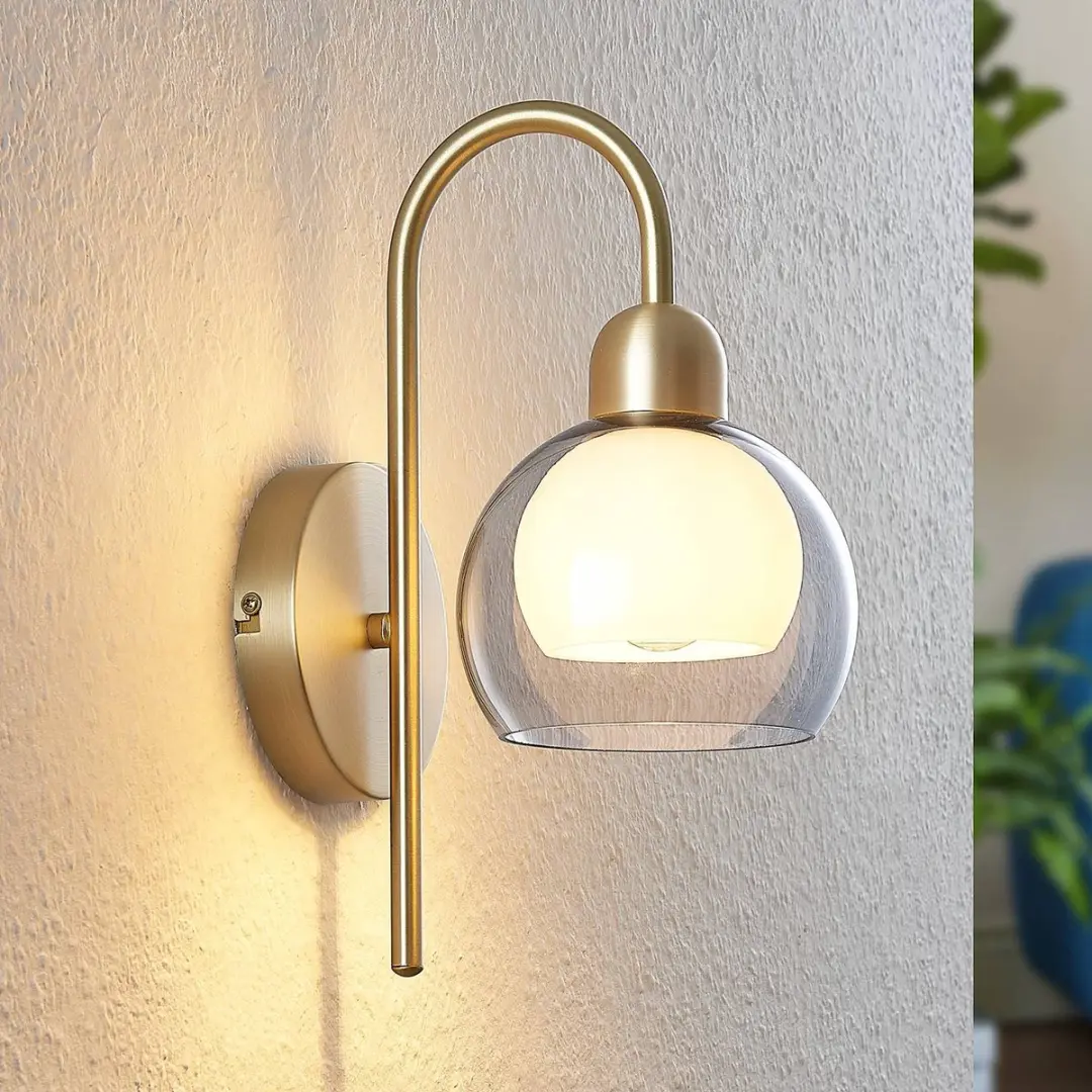 Lucande Wandlamp 1 Licht 40W - Rookgrijs/Wit