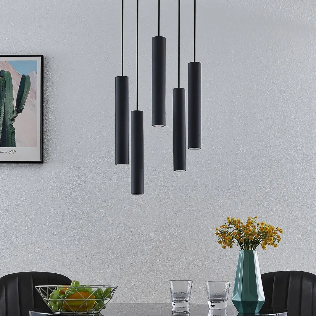 Lindby Hanglamp 5-lichten GU10 - Zandzwart