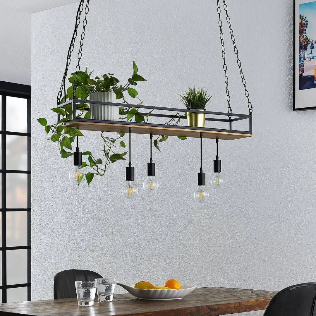 Lindby Hanglamp 5-Lichts IJzer/Dennehout