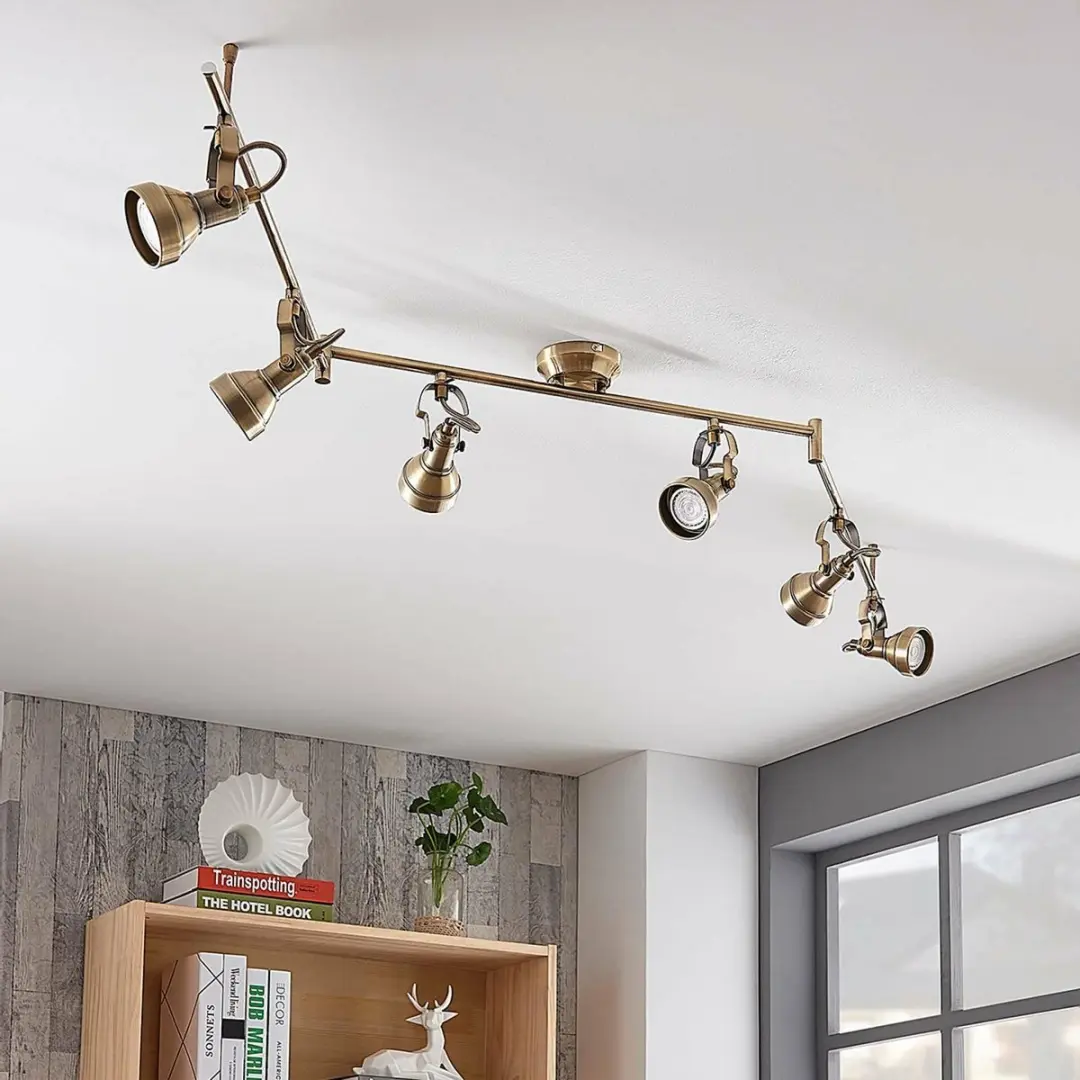 Lindby Plafondlamp 6x GU10 Antiek Messing