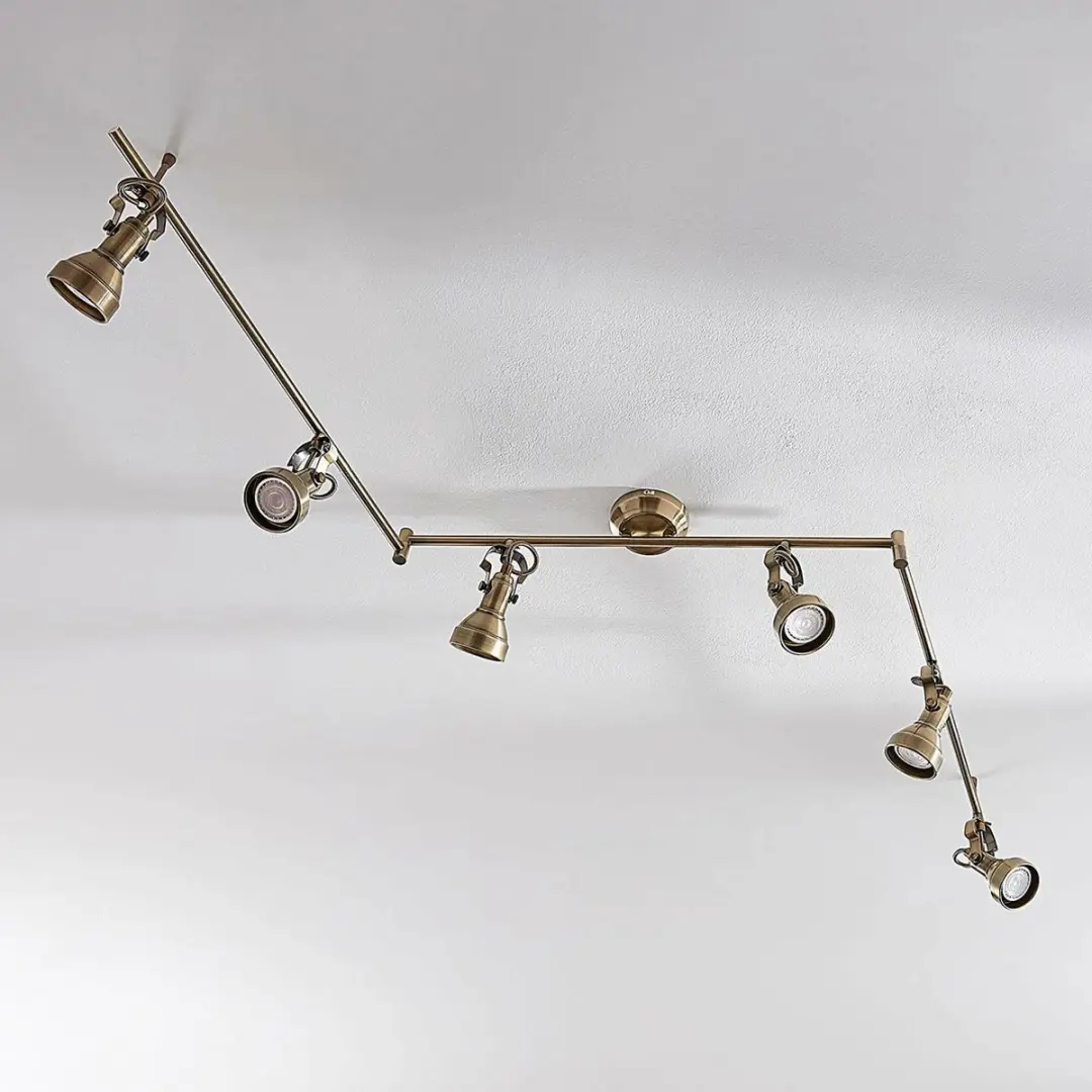 Lindby Plafondlamp 6x GU10 Antiek Messing