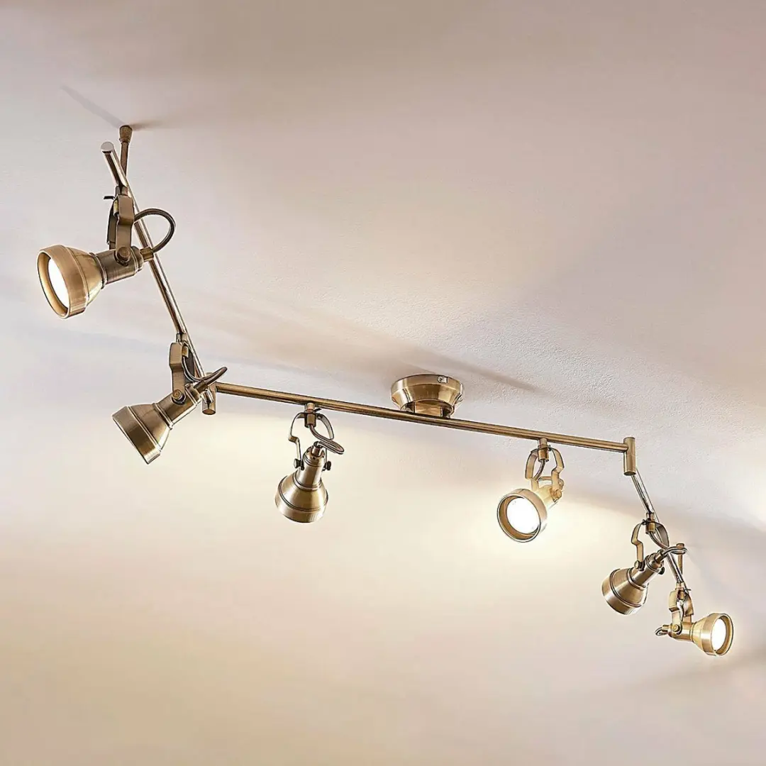 Lindby Plafondlamp 6x GU10 Antiek Messing