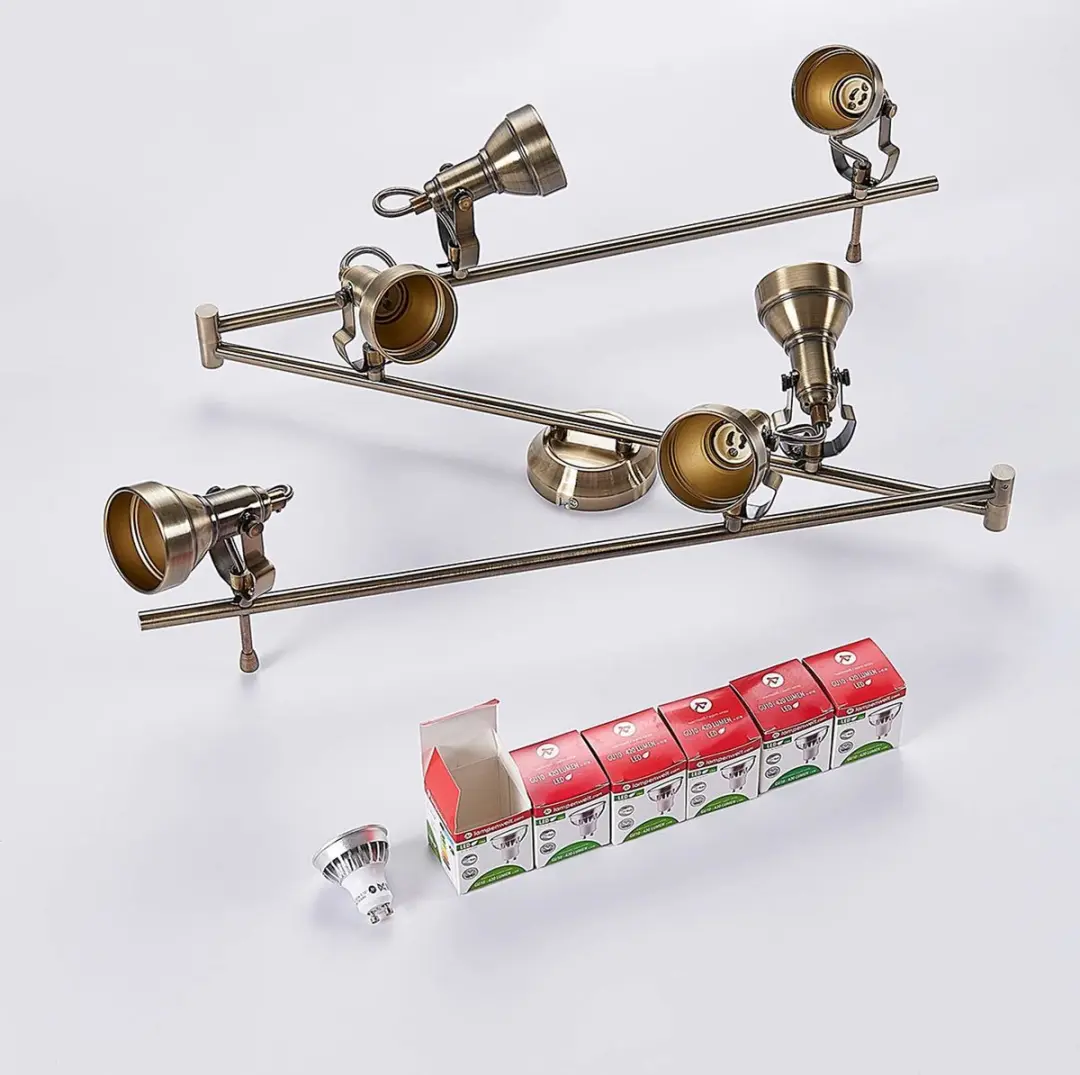 Lindby Plafondlamp 6x GU10 Antiek Messing