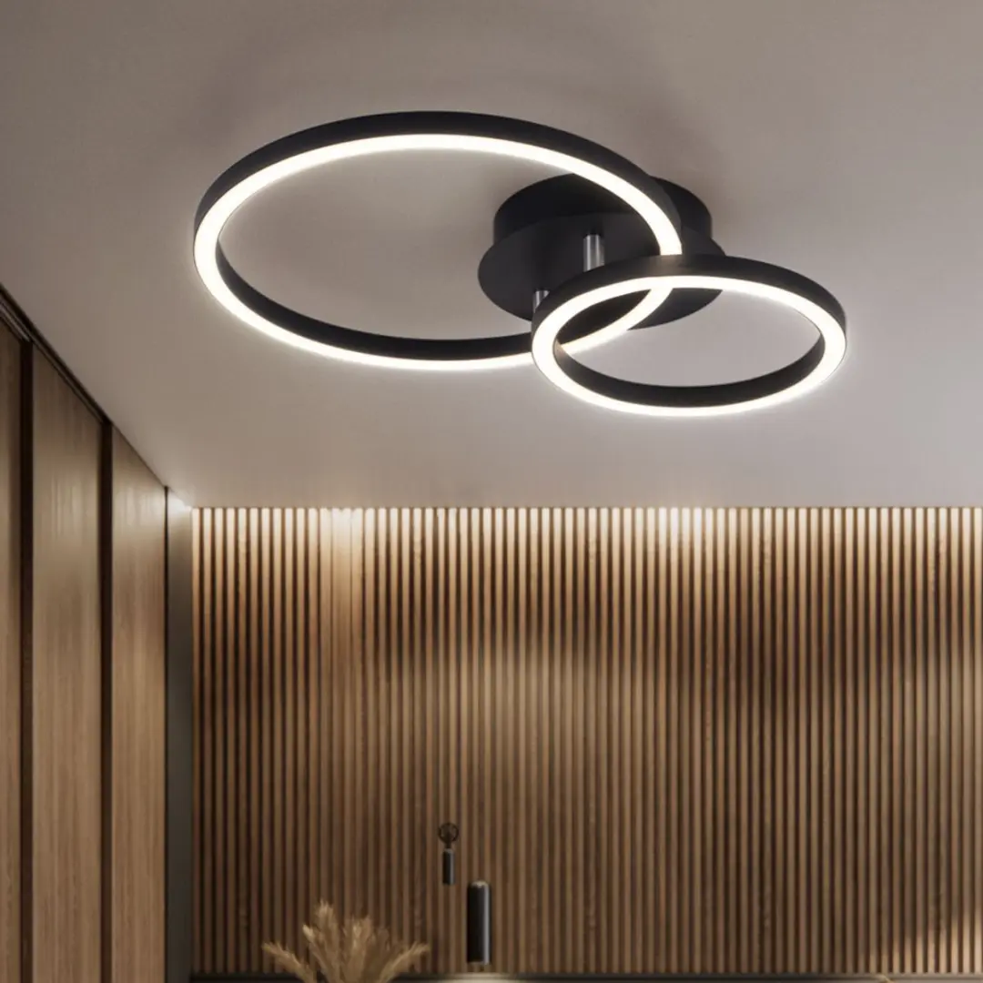 Globo Plafondlamp Ring 18W 600lm - Zwart