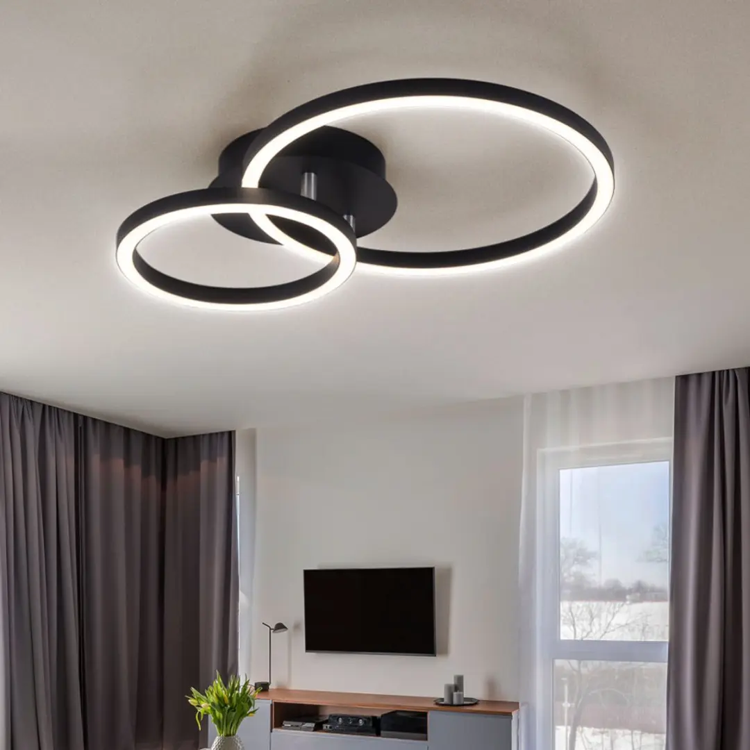 Globo Plafondlamp Ring 18W 600lm - Zwart