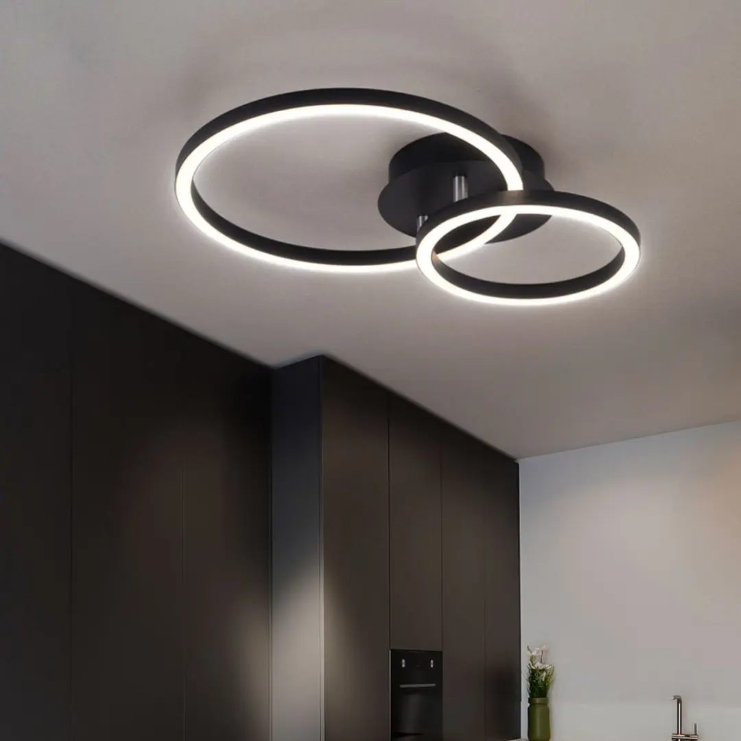 Globo Plafondlamp Ring 18W 600lm - Zwart