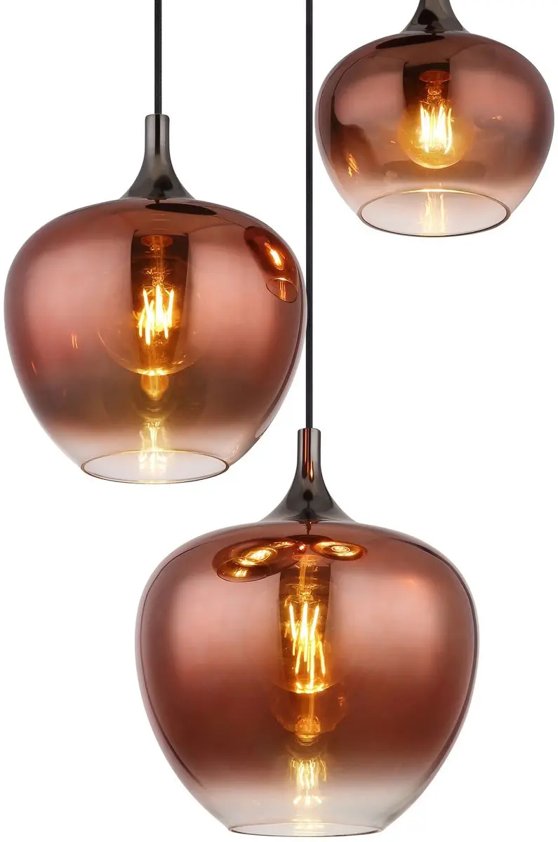 Globo Maxy Hanglamp - 3 Lichtpunten - Ø48cm - Rood