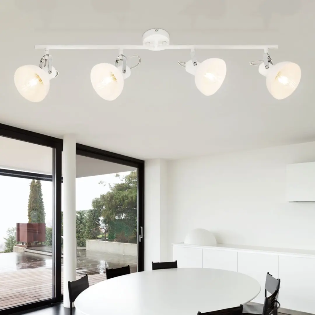 Globo Plafondlamp Chroom - Wit - 3 spots beweegbaar