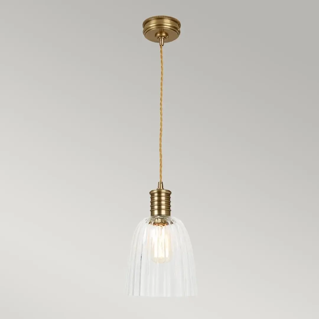 Elstead LED Hanglamp E27 60W - Dimbaar - Aged Brass