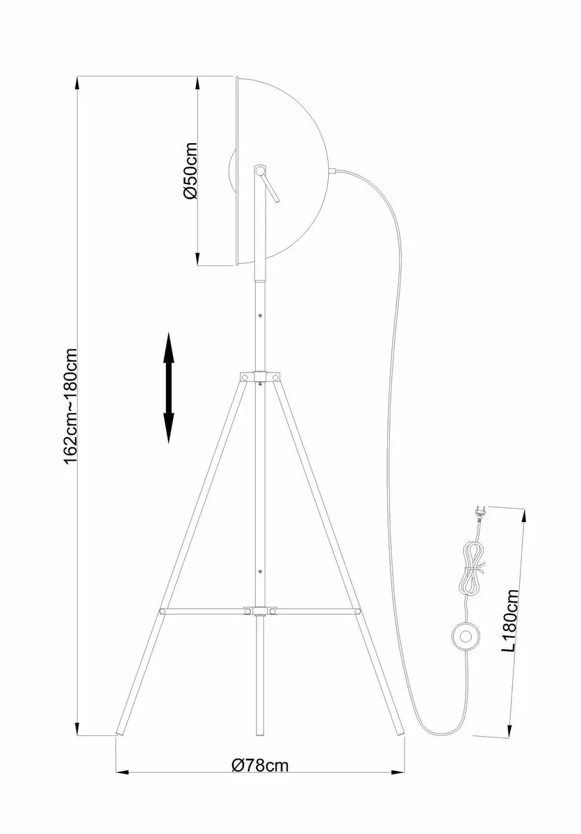 Globo Xirena Vloerlamp - Ø78cm - Chroom