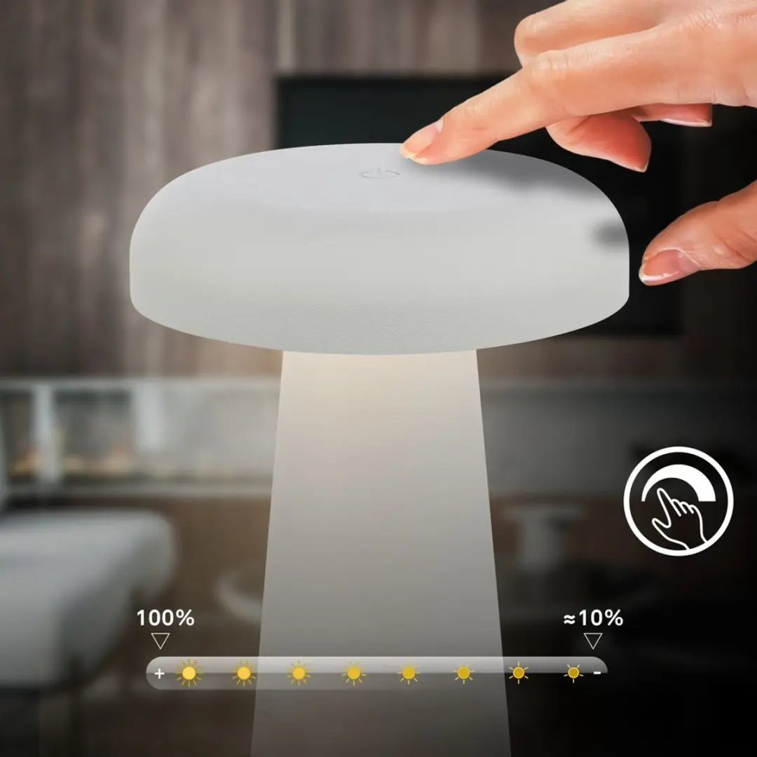 Briloner Cloud Oplaadbare Tafellamp - Warmwit 3W - Lichtgrijs