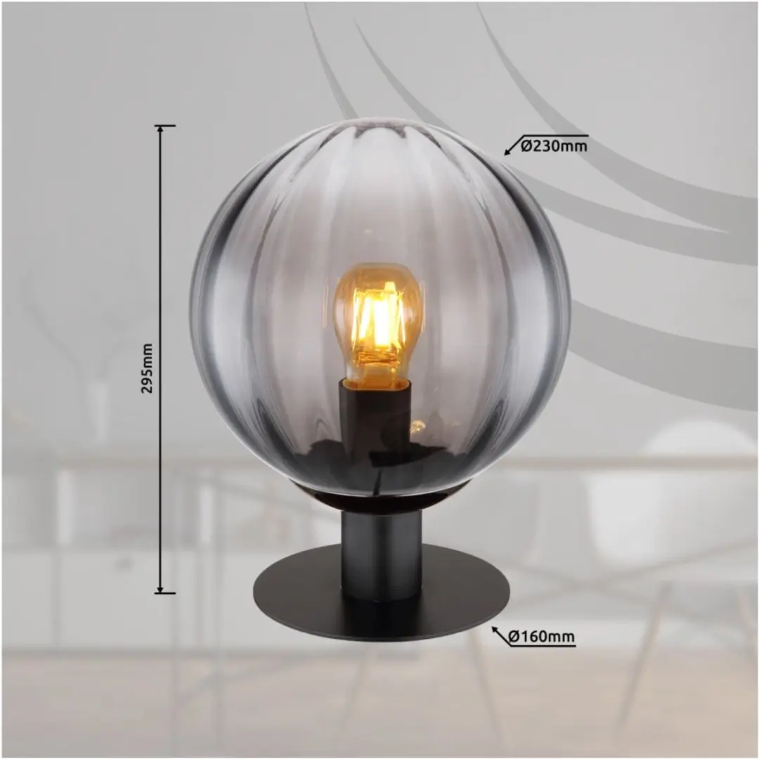 Globo Dallerta Tafellamp - Zwart - Ø23cm - E27