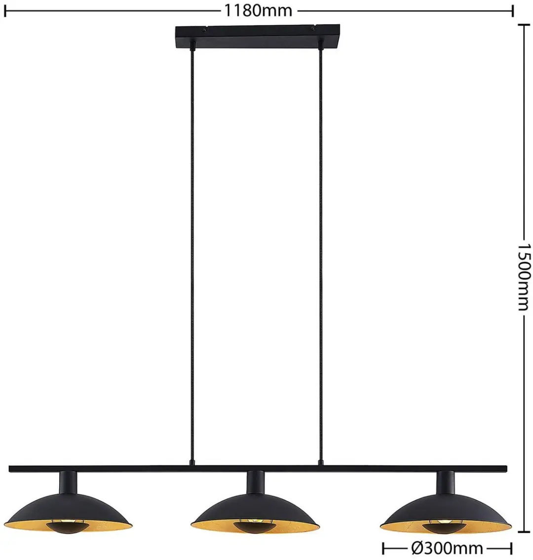 Lindby Hanglamp 3-Lichts IJzer E14
