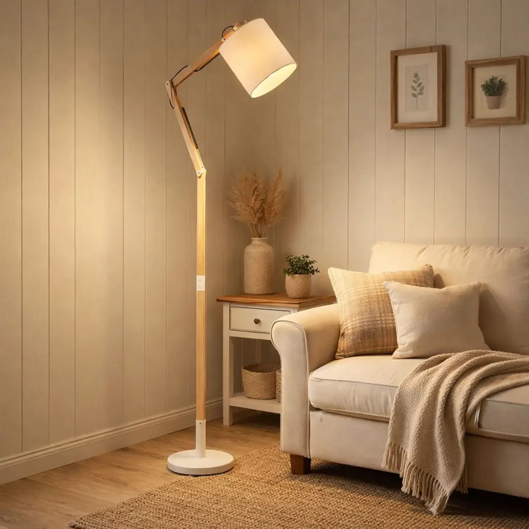Globo Mattis Vloerlamp - Wit - E27