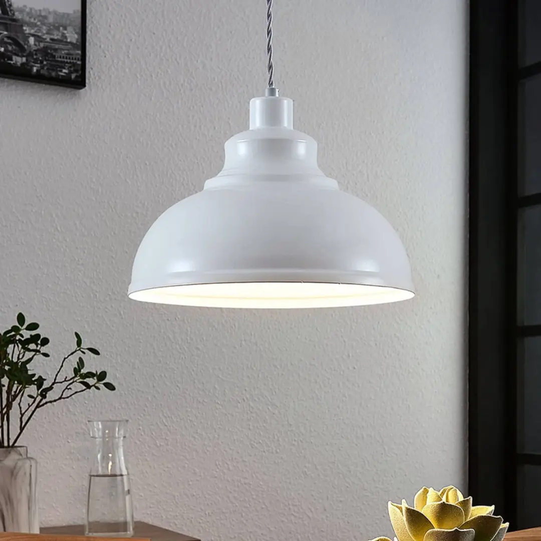 Lindby Hanglamp Metaal 1 Licht E27 - 60W - Wit