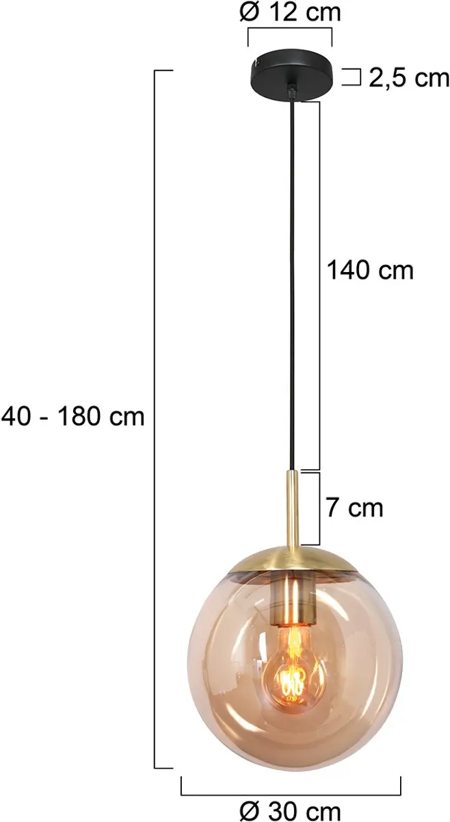Steinhauer Hanglamp Bollique New 30cm - Goud - afbeelding 6 van 6