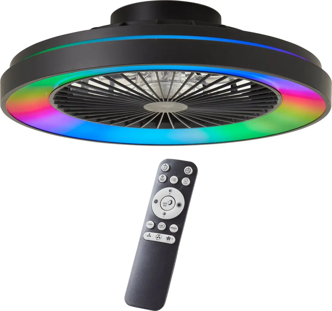 Brilliant Mazzaro Plafondventilator LED 40W RGBW - Zwart