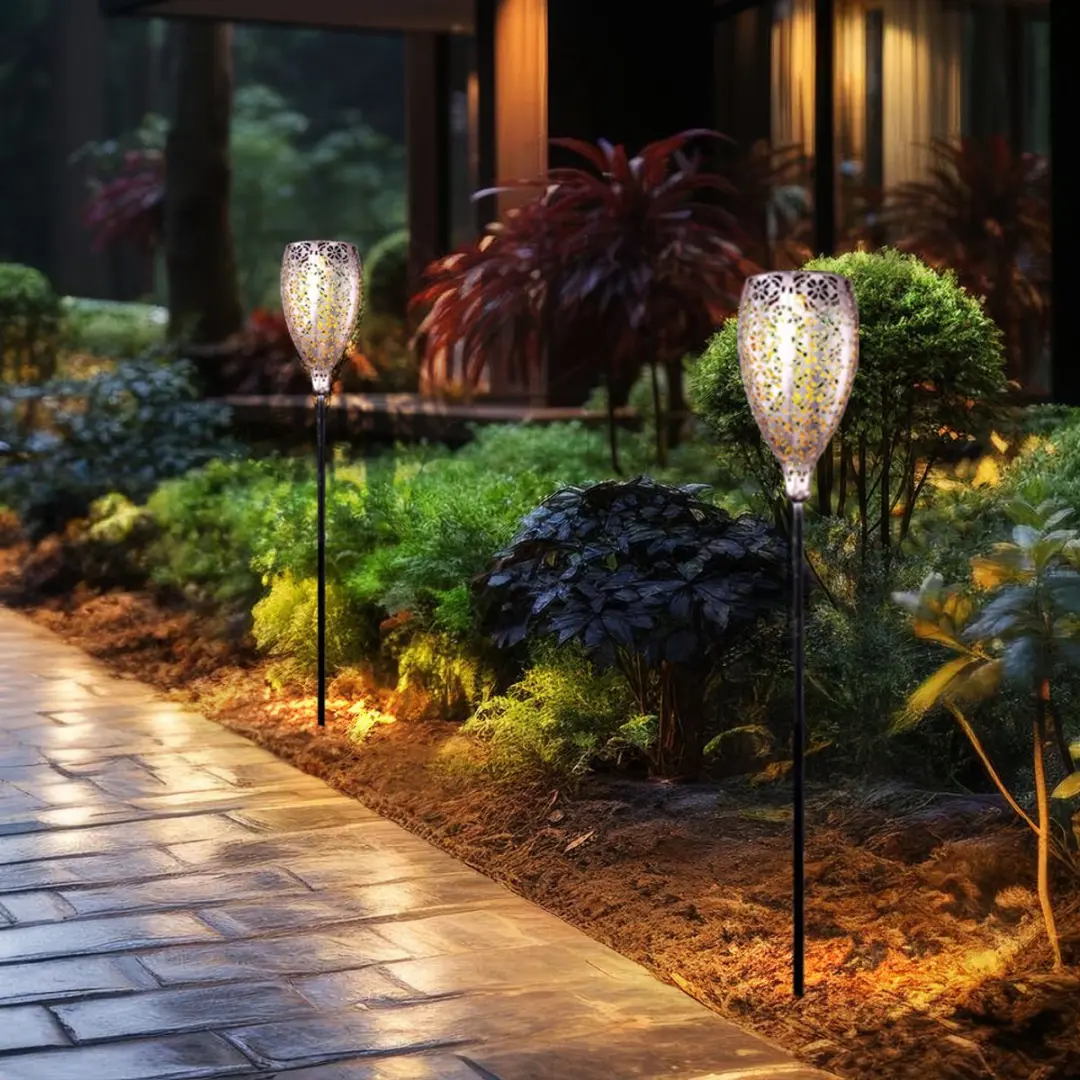 Globo Solarlamp Tuinlamp 1x LED Warm Wit - 2 Stuks