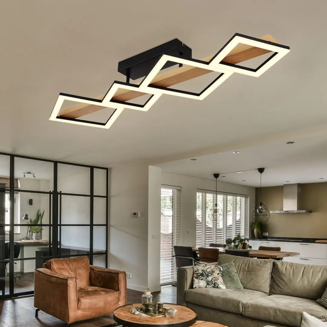 Globo LED Plafondlamp Hout 35W 1880Lm Warm Wit