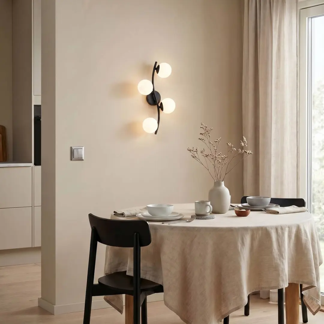 Lindby Wandlamp 4-lichts Glas Metaal H47,5cm