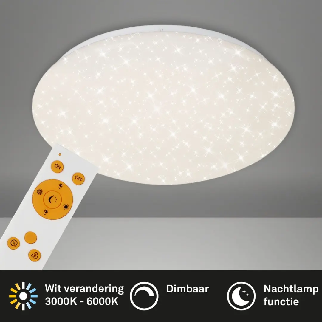 Briloner Verb Plafondlamp Sterrenhemel - 22W - Ø39cm - Wit