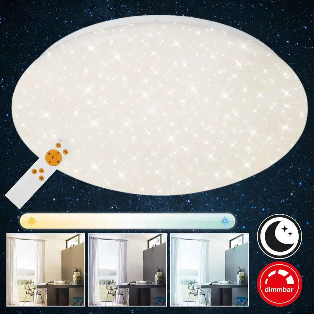 Briloner Verb Plafondlamp Sterrenhemel - 22W - Ø39cm - Wit