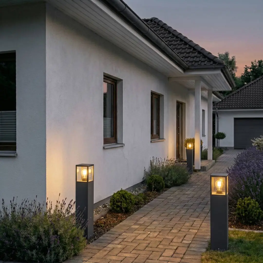 Lucande Tuinpadverlichting 15W E27 - Gegoten aluminium - Antraciet
