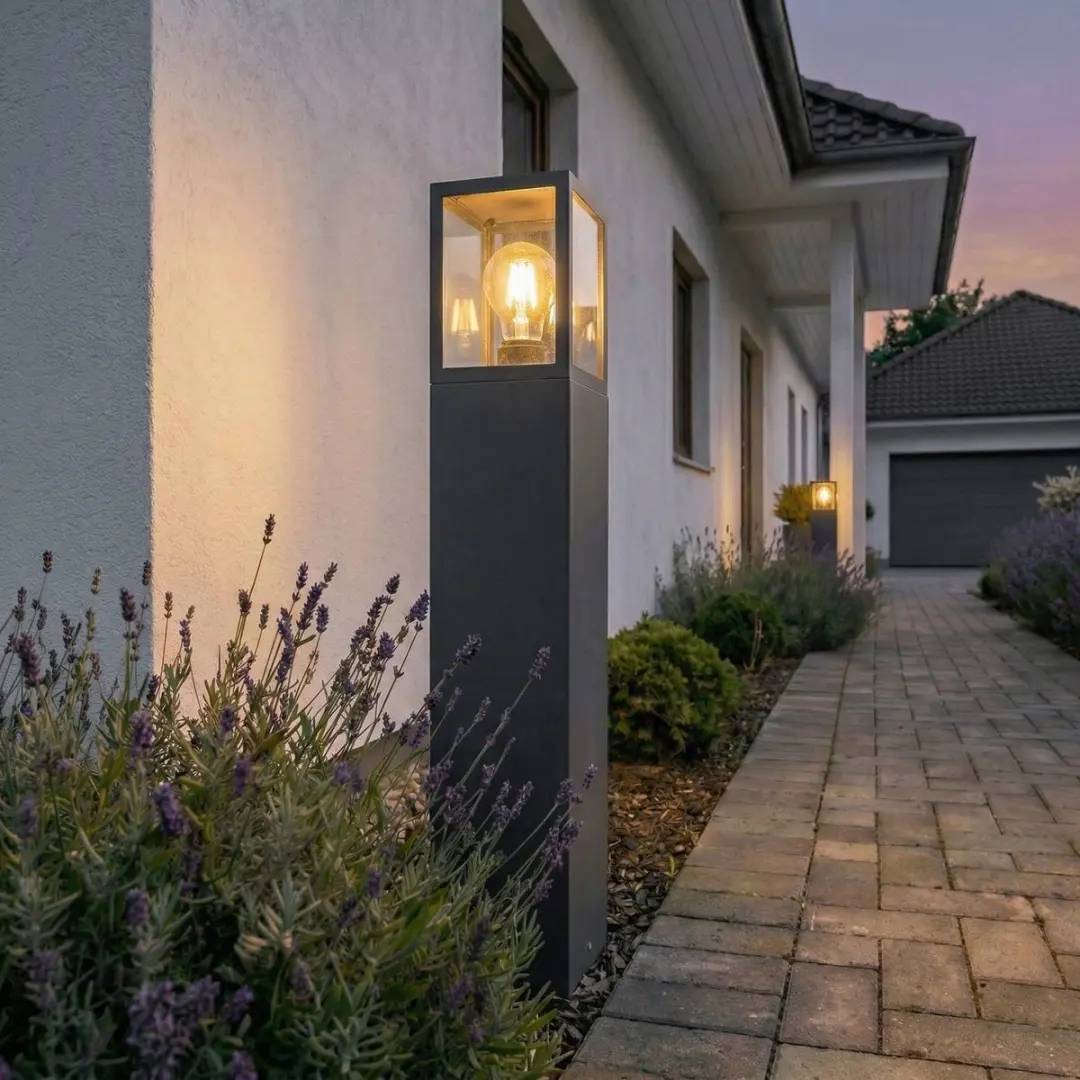 Lucande Tuinpadverlichting 15W E27 - Gegoten aluminium - Antraciet