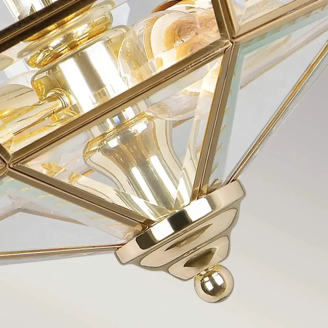 Elstead Lighting Old Park LED Plafondlamp 2x E27 60W - Dimbaar - Polished Brass