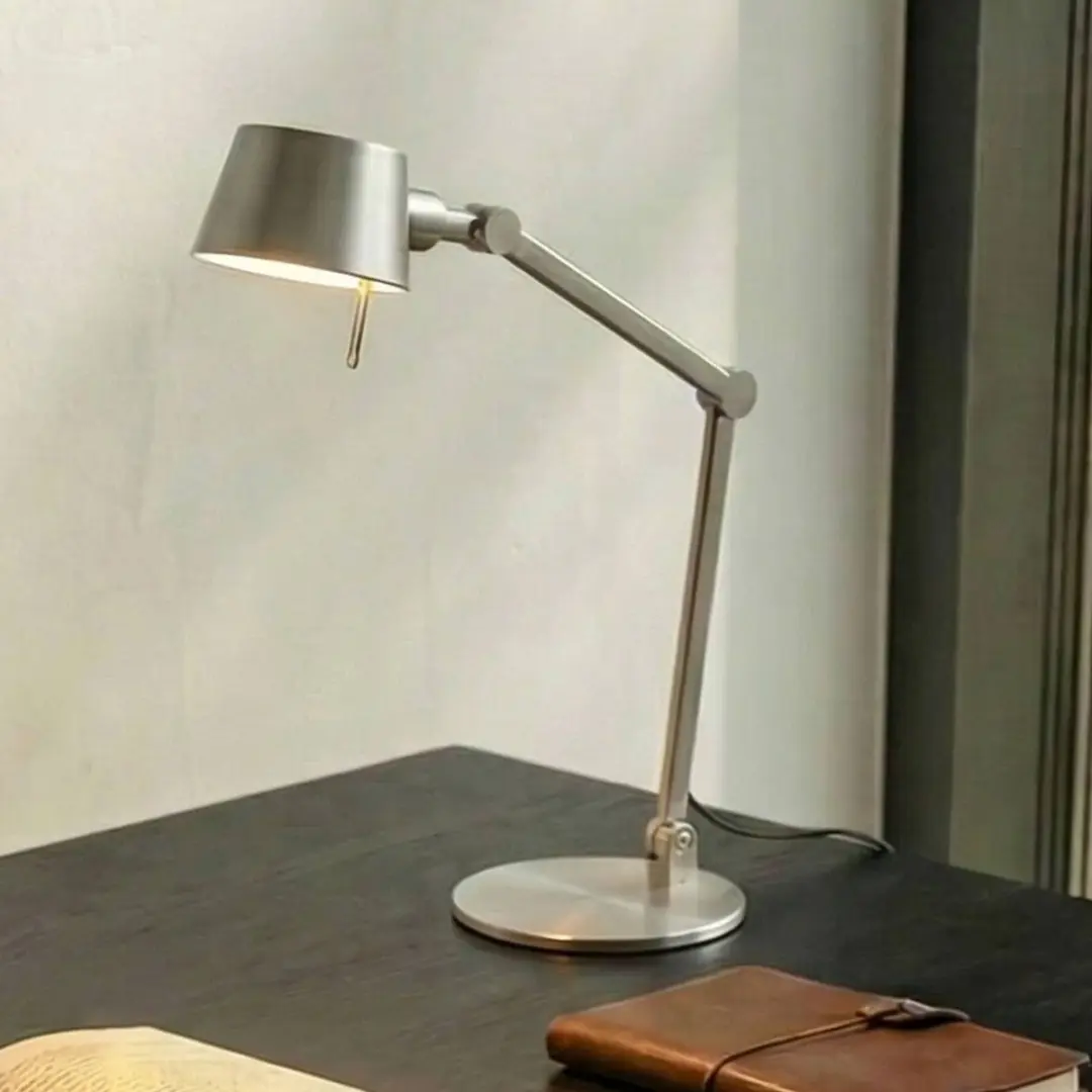 Lucande Bureaulamp 1 Licht E27 - 93,5 cm - Nikkel Satijn
