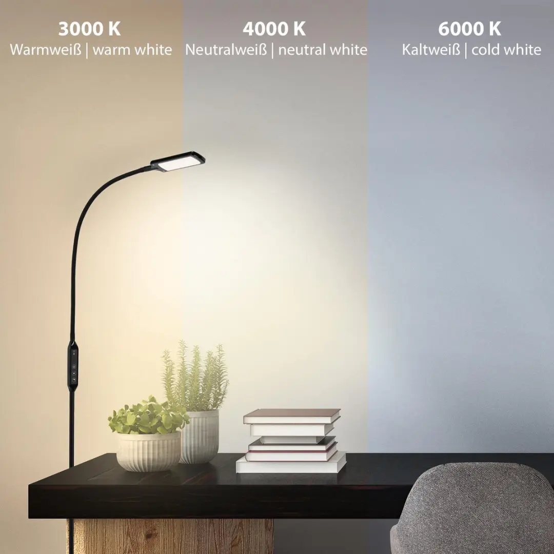 Briloner Office Remote LED Vloerlamp - 3000K - Zwart